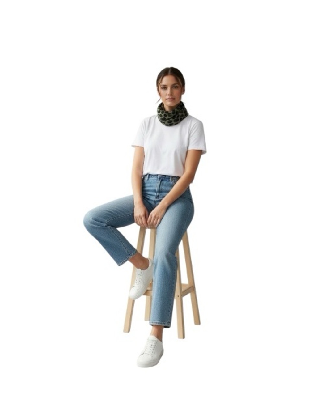 Time and Tru Olive and Black Leopard Print Scarf - Picture 3 of 8